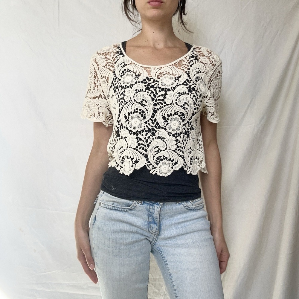 Express Open Knit Top Y2K Dainty Fairy Boho Festival Coquette Feminine